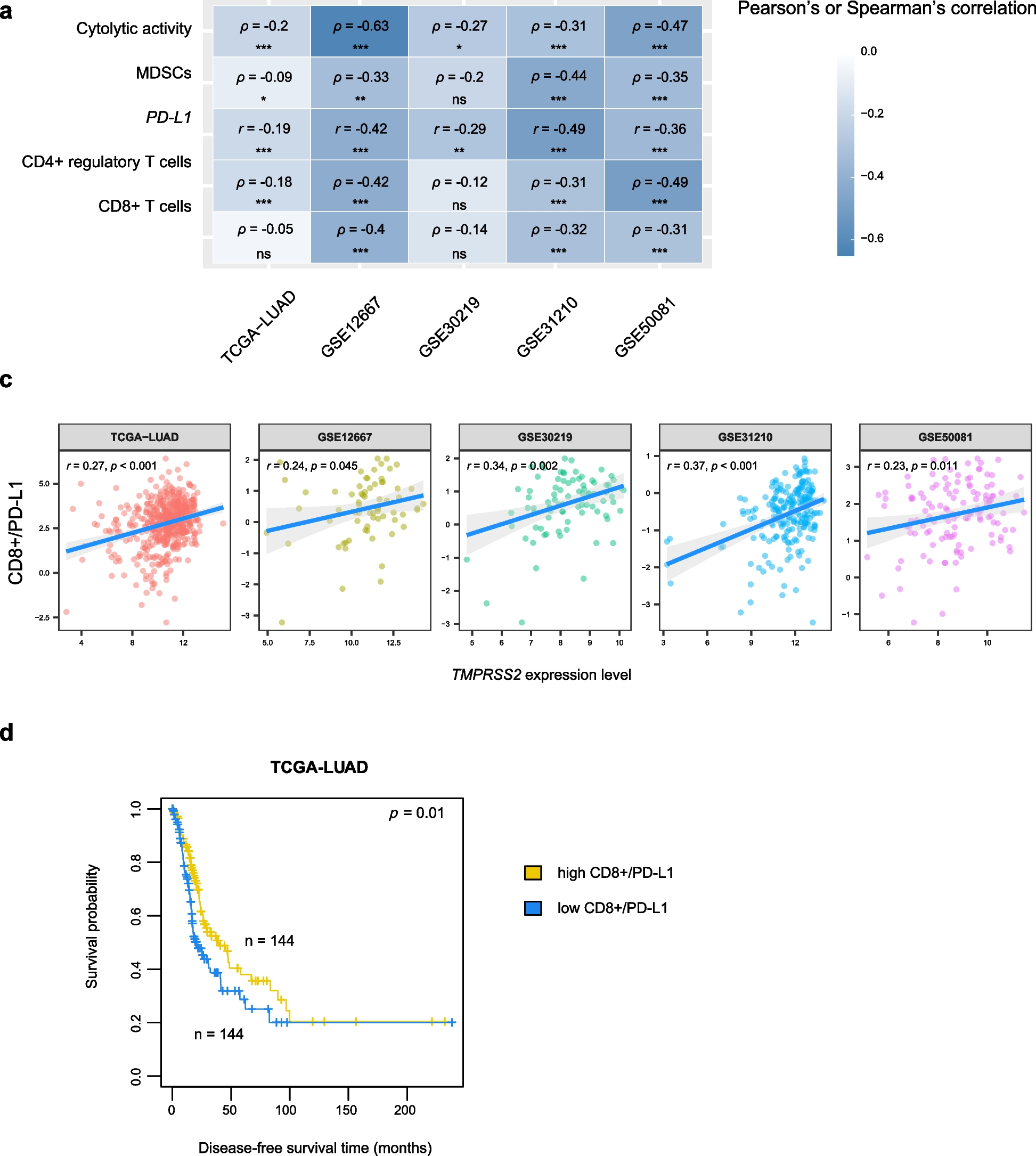 TMPRSS2 is a tumor suppressor and its downregulation promotes antitumor immunity and immunotherapy response in lung adenocarcinoma
