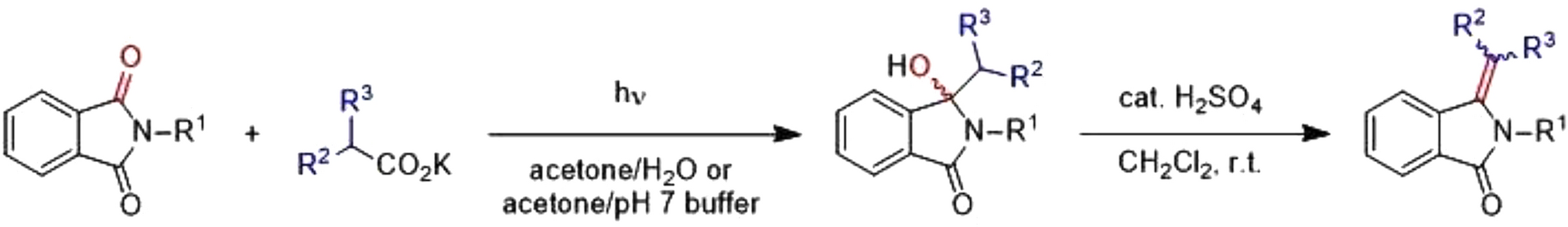 Synthesis of 1H-isoindolin-1-ones via a simple photodecarboxylative addition of carboxylates to phthalimides and evaluation of their antibiotic activity