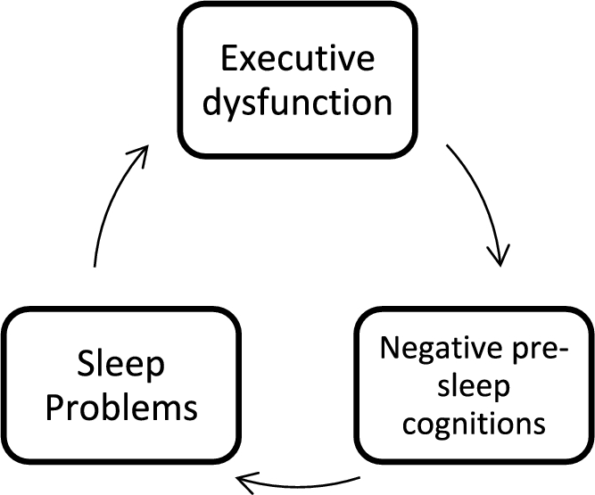 Executive dysfunction, negative pre-sleep cognitions, and sleep problems: examining a cyclical model