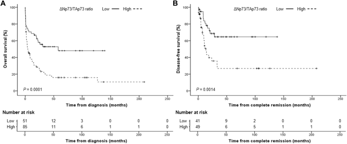 Prognostic implications of ΔNp73/TAp73 expression ratio in core-binding factor acute myeloid leukemia