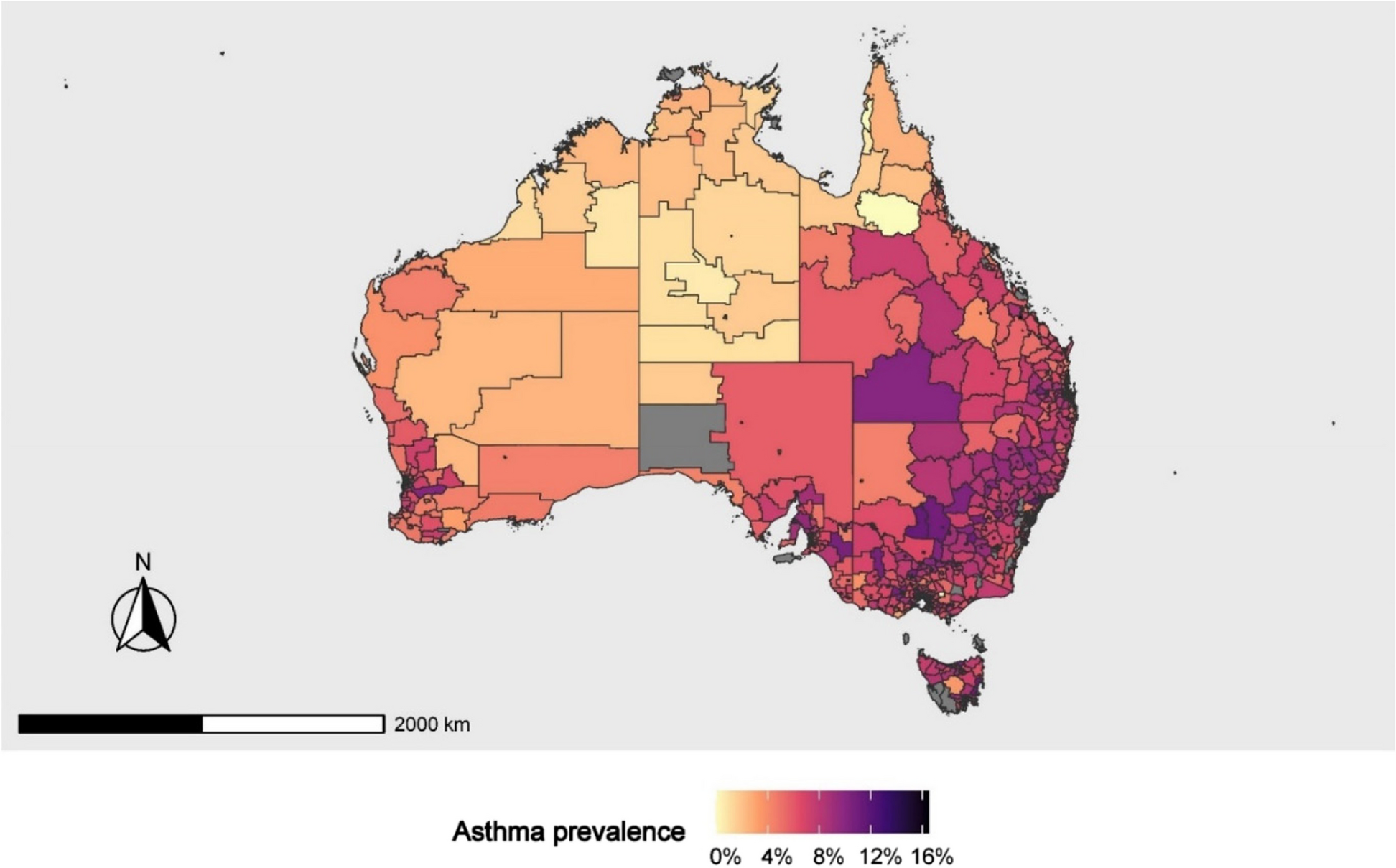 Social deprivation and spatial clustering of childhood asthma in Australia