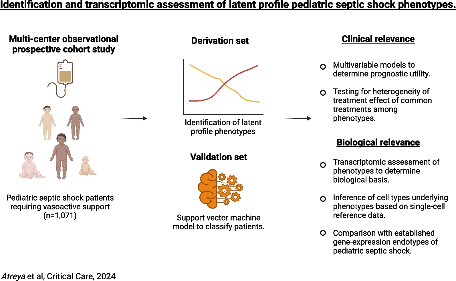 Identification and transcriptomic assessment of latent profile pediatric septic shock phenotypes