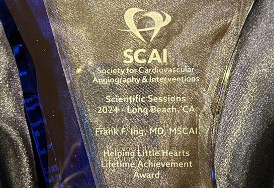Chief of pediatric cardiology receives lifetime achievement award