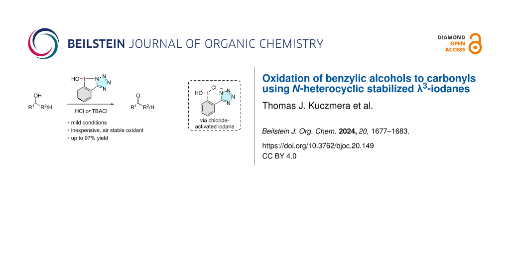 Oxidation of benzylic alcohols to carbonyls using N-heterocyclic stabilized λ3-iodanes