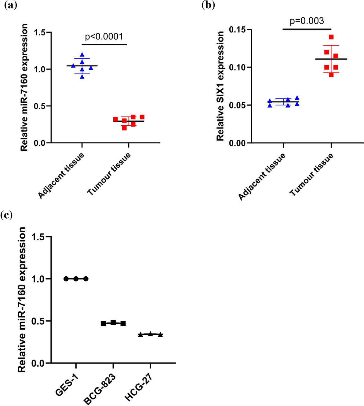 miR-7160 inhibits gastric cancer cell proliferation and metastasis by silencing SIX1