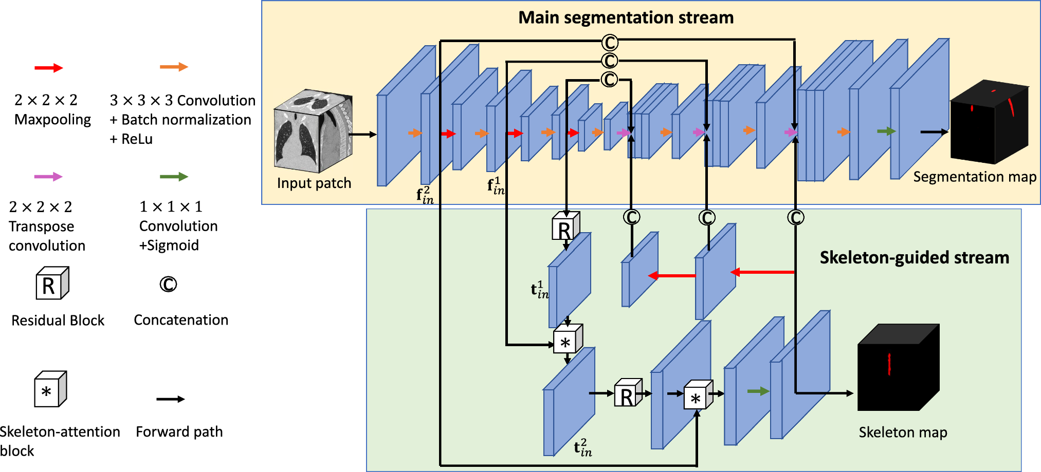 Skeleton-guided 3D convolutional neural network for tubular structure segmentation