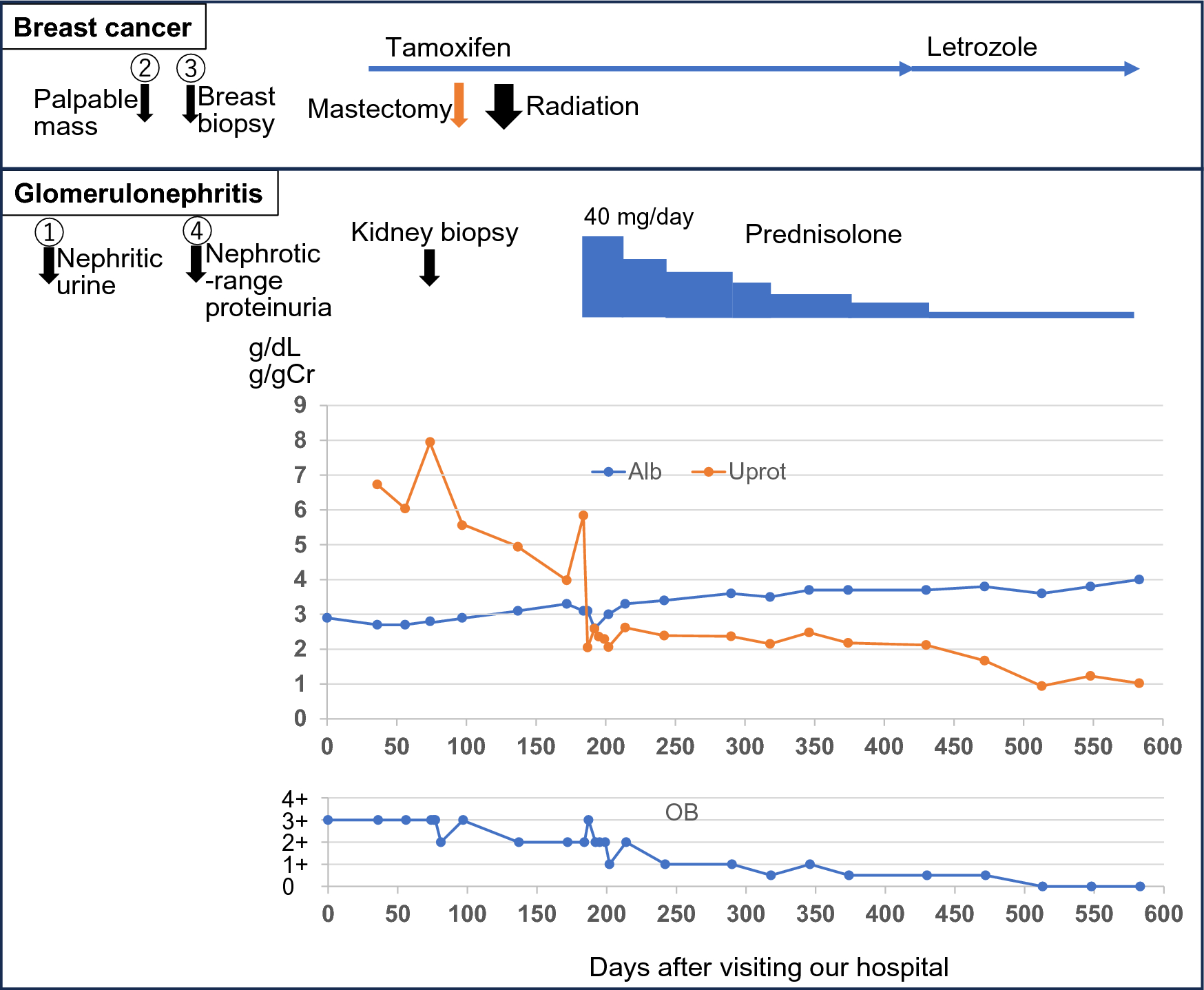 Immunoglobulin A-dominant membranoproliferative glomerulonephritis-like pattern of injury as a possible paraneoplastic nephropathy in a breast cancer patient