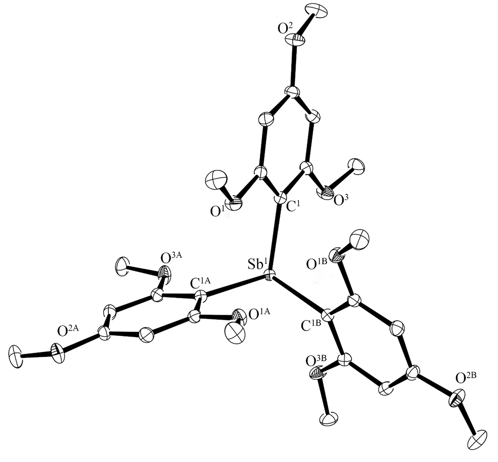 Organoantimony Compounds: [2,4,6-(MeO)3C6H2]3Sb and {[2,4,6-(MeO)3C6H2]3SbCH2C(O)OEt}I·СHCl3·0.5Н2О: Synthesis and Structure