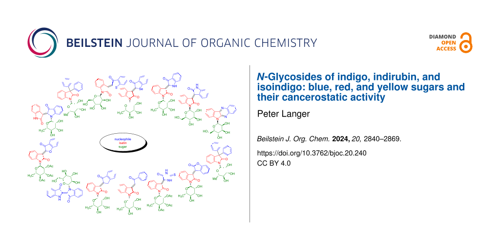 N-Glycosides of indigo, indirubin, and isoindigo: blue, red, and yellow sugars and their cancerostatic activity