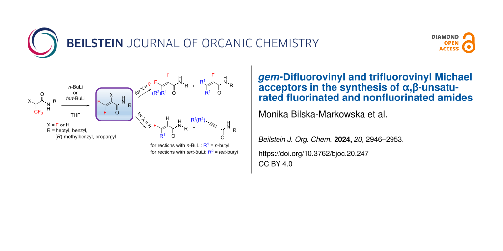 gem-Difluorovinyl and trifluorovinyl Michael acceptors in the synthesis of α,β-unsaturated fluorinated and nonfluorinated amides