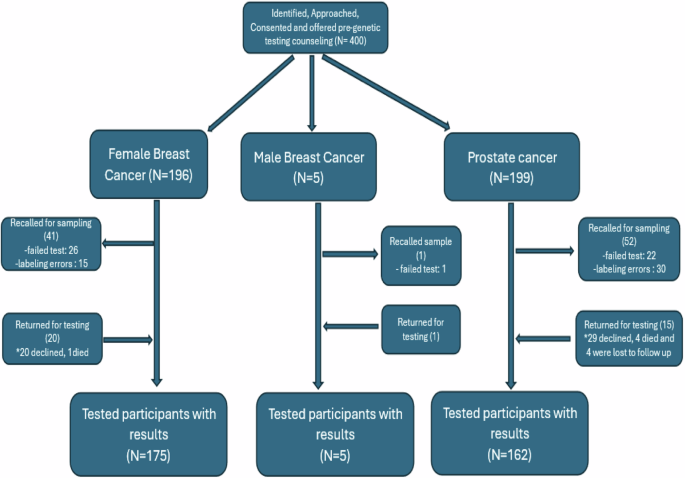 Germline sequence variation in cancer genes in Rwandan breast and prostate cancer cases