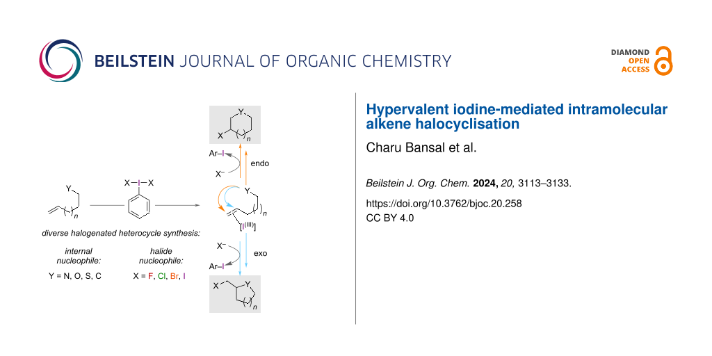 Hypervalent iodine-mediated intramolecular alkene halocyclisation