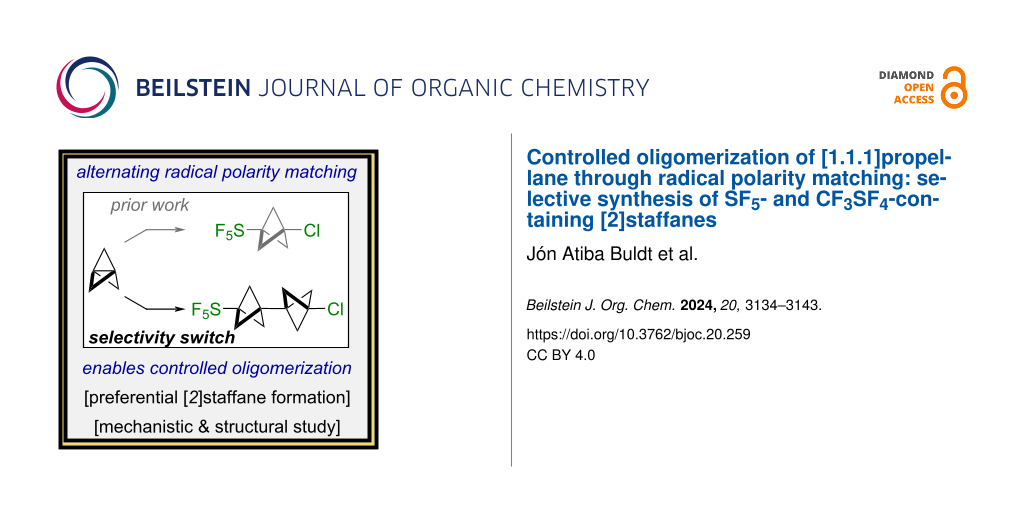 Controlled oligomerization of [1.1.1]propellane through radical polarity matching: selective synthesis of SF5- and CF3SF4-containing [2]staffanes