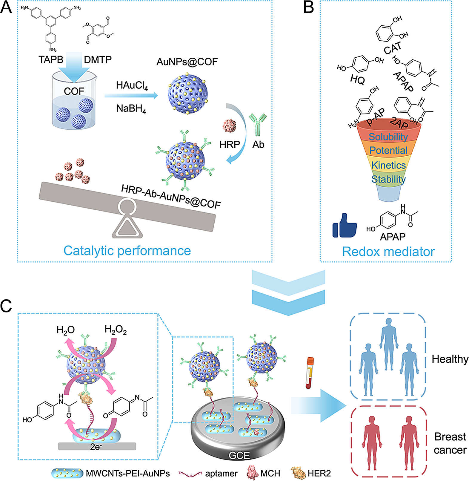 Accurate HER2 determination in breast cancer: a prominent COF-immobilized enzyme-enhanced electrochemical aptasensor employing 4-acetamidophenol as an efficient mediator