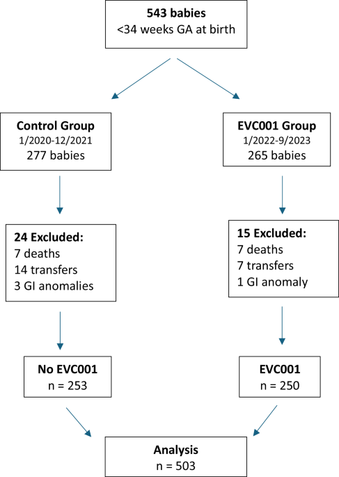 Bifidobacterium longum subsp infantis (EVC001) is associated with reduced incidence of necrotizing enterocolitis stage ≥2 and bloody stools in premature babies