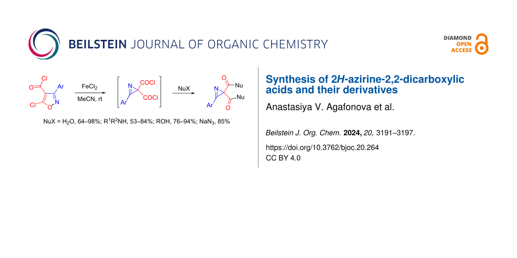 Synthesis of 2H-azirine-2,2-dicarboxylic acids and their derivatives