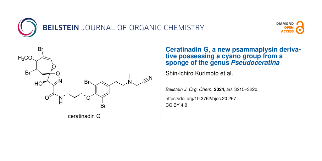 Ceratinadin G, a new psammaplysin derivative possessing a cyano group from a sponge of the genus Pseudoceratina