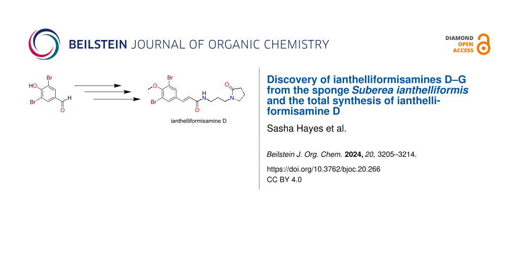 Discovery of ianthelliformisamines D–G from the sponge Suberea ianthelliformis and the total synthesis of ianthelliformisamine D