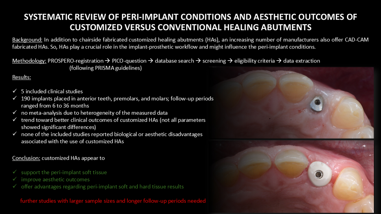 Systematic review of peri-implant conditions and aesthetic outcomes of customized versus conventional healing abutments