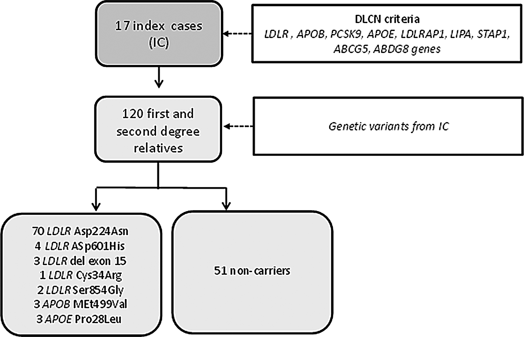 New cardiovascular disease markers in patients with familial hypercholesterolemia carriers of genetic variants