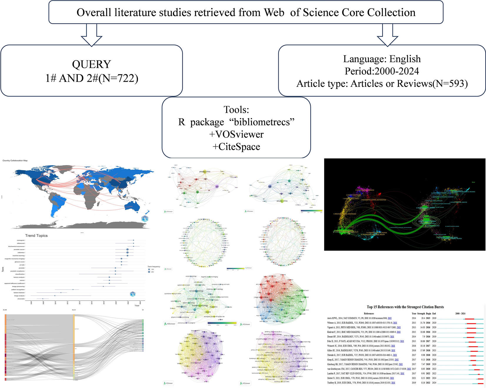 Developmental trends and knowledge frameworks in the application of radiomics in prostate cancer: a bibliometric analysis from 2000 to 2024