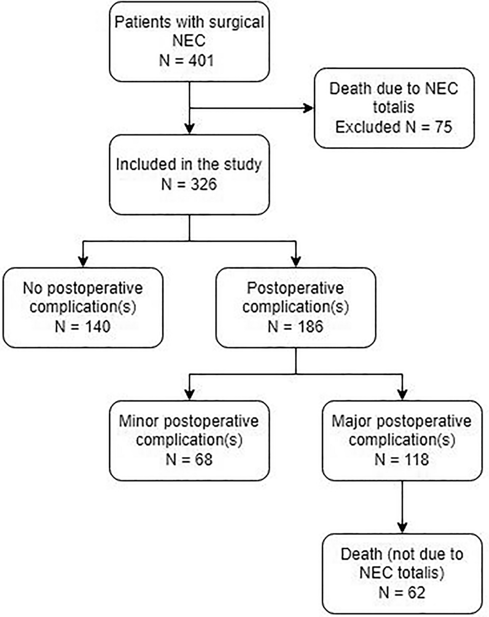 Short-term postoperative complications in preterm neonates with surgical necrotizing enterocolitis: a multicenter retrospective cohort study