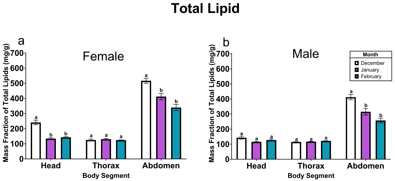 Essential and nonessential fatty acid composition and use in overwintering monarch butterflies