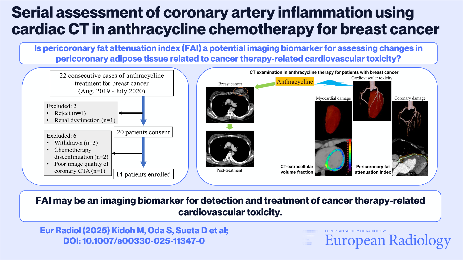 Serial assessment of coronary artery inflammation using cardiac CT in anthracycline chemotherapy for breast cancer