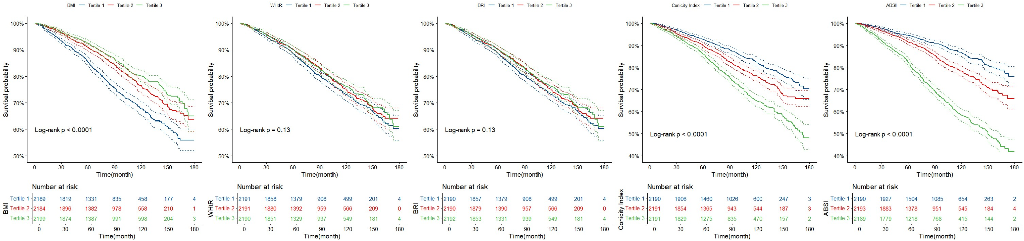 The combined impact of BMI and ABSI on all-cause mortality among American adults with diabetes