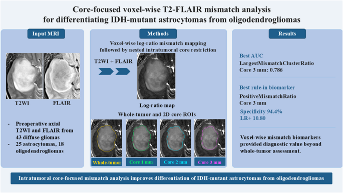 Core-based voxel-wise T2-FLAIR mismatch analysis for differentiation of IDH-mutant astrocytomas from oligodendrogliomas