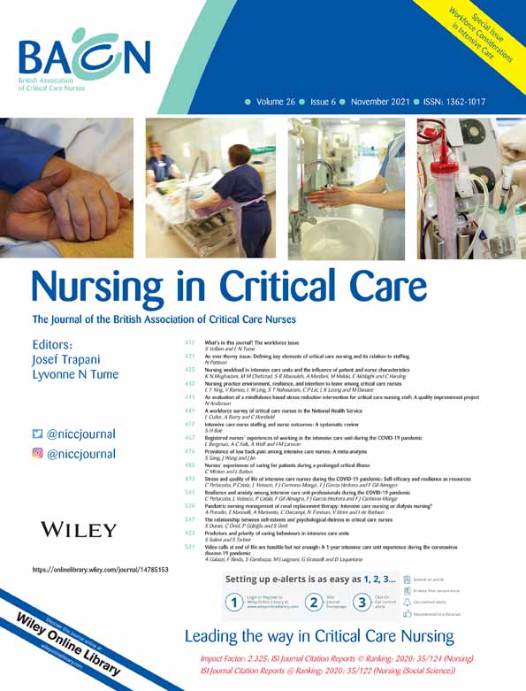 The relationship between self‐esteem and psychological distress in critical care nurses