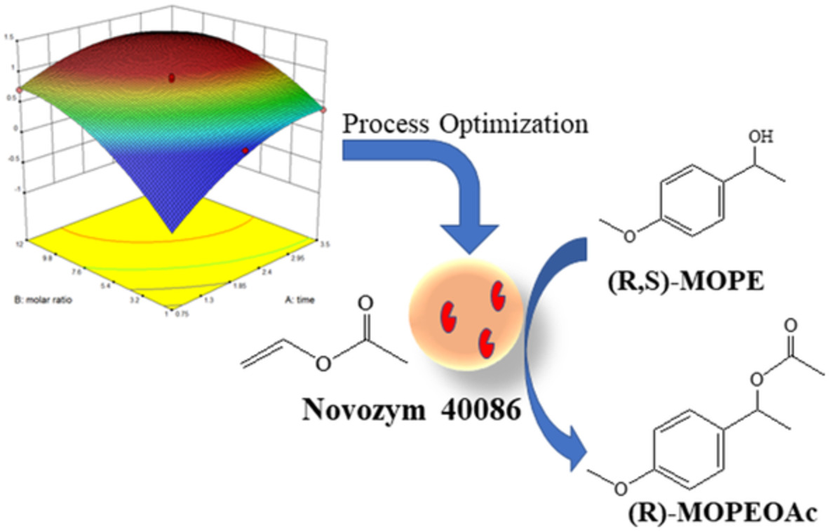 Resolution of (R,S)‐1‐(4‐methoxyphenyl)ethanol by lipase‐catalyzed stereoselective transesterification and the process optimization