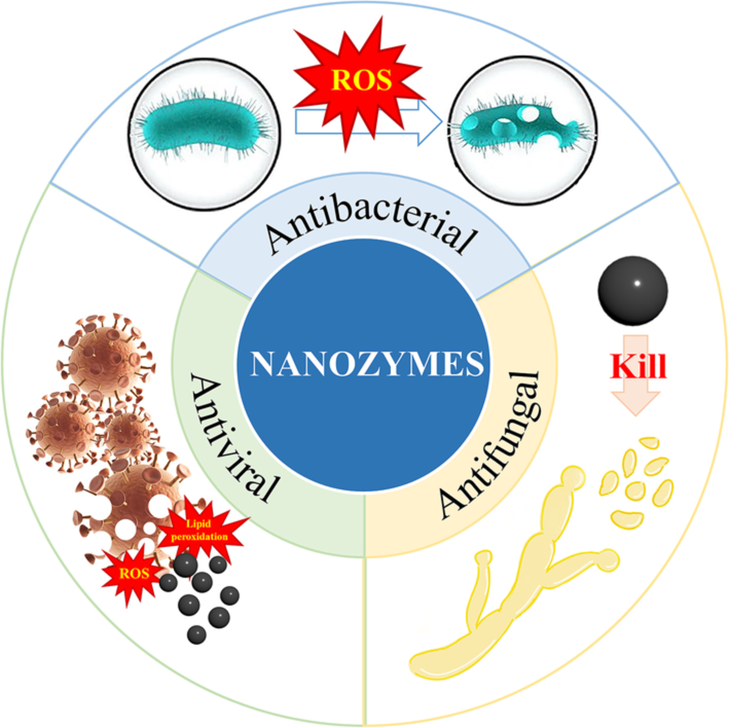 Catalytic antimicrobial therapy using nanozymes
