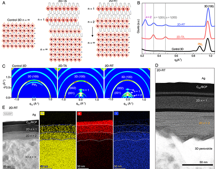 Damp heat–stable perovskite solar cells with tailored-dimensionality 2D/3D heterojunctions