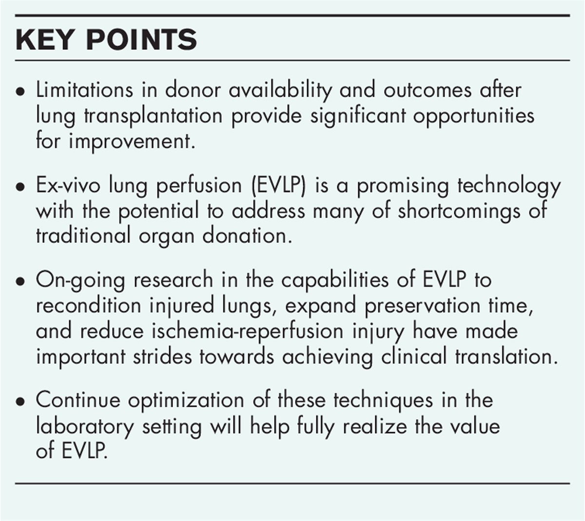 Ex-vivo lung perfusion therapies: do they add value to organ donation?