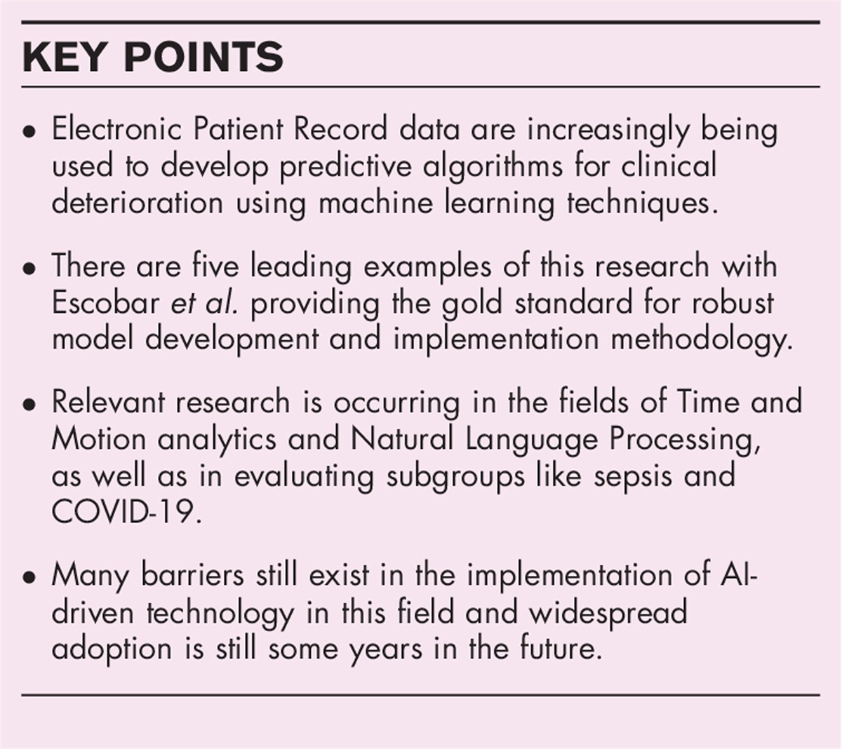 Artificial intelligence and clinical deterioration