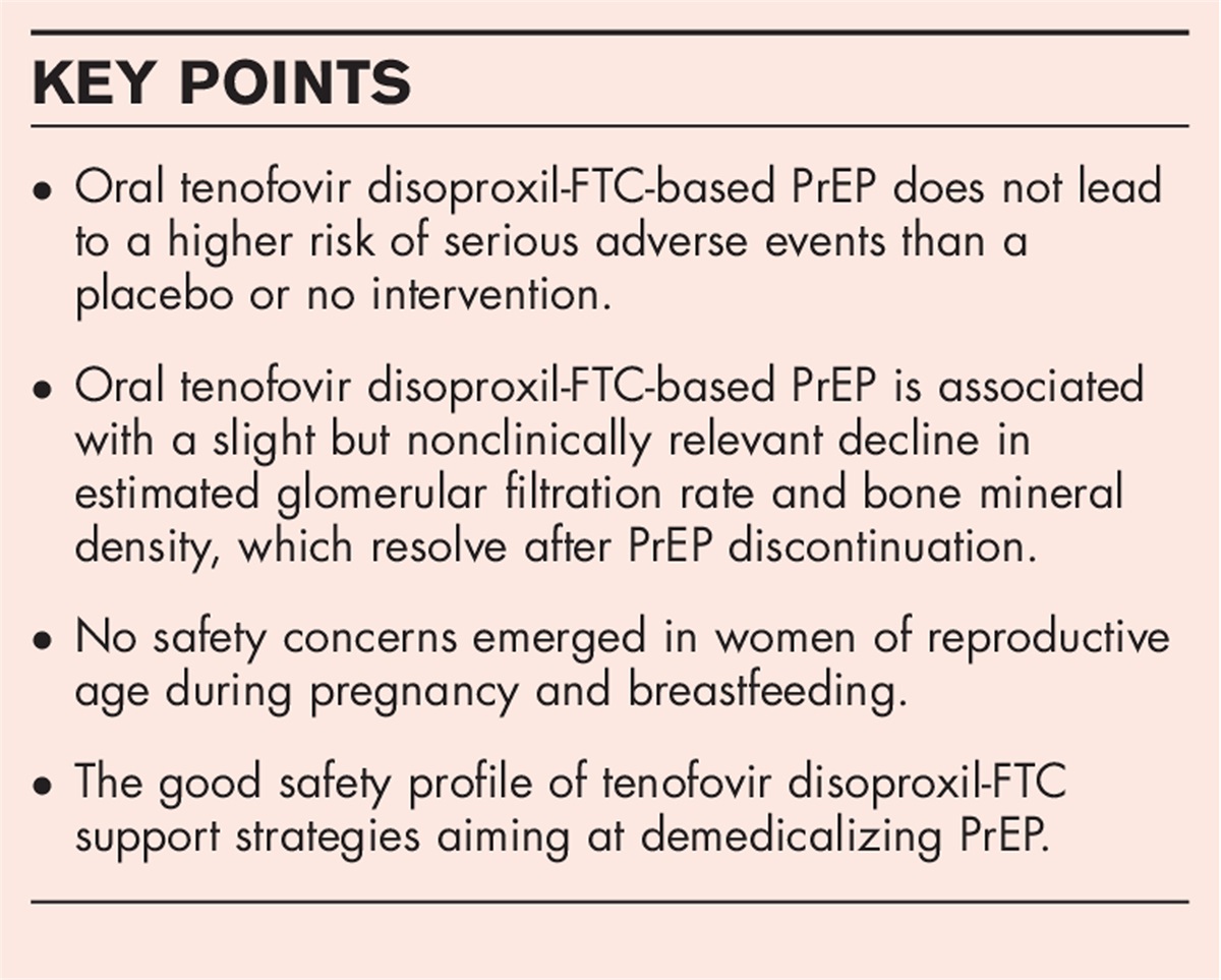 Safety of oral tenofovir disoproxil - emtricitabine for HIV preexposure prophylaxis in adults
