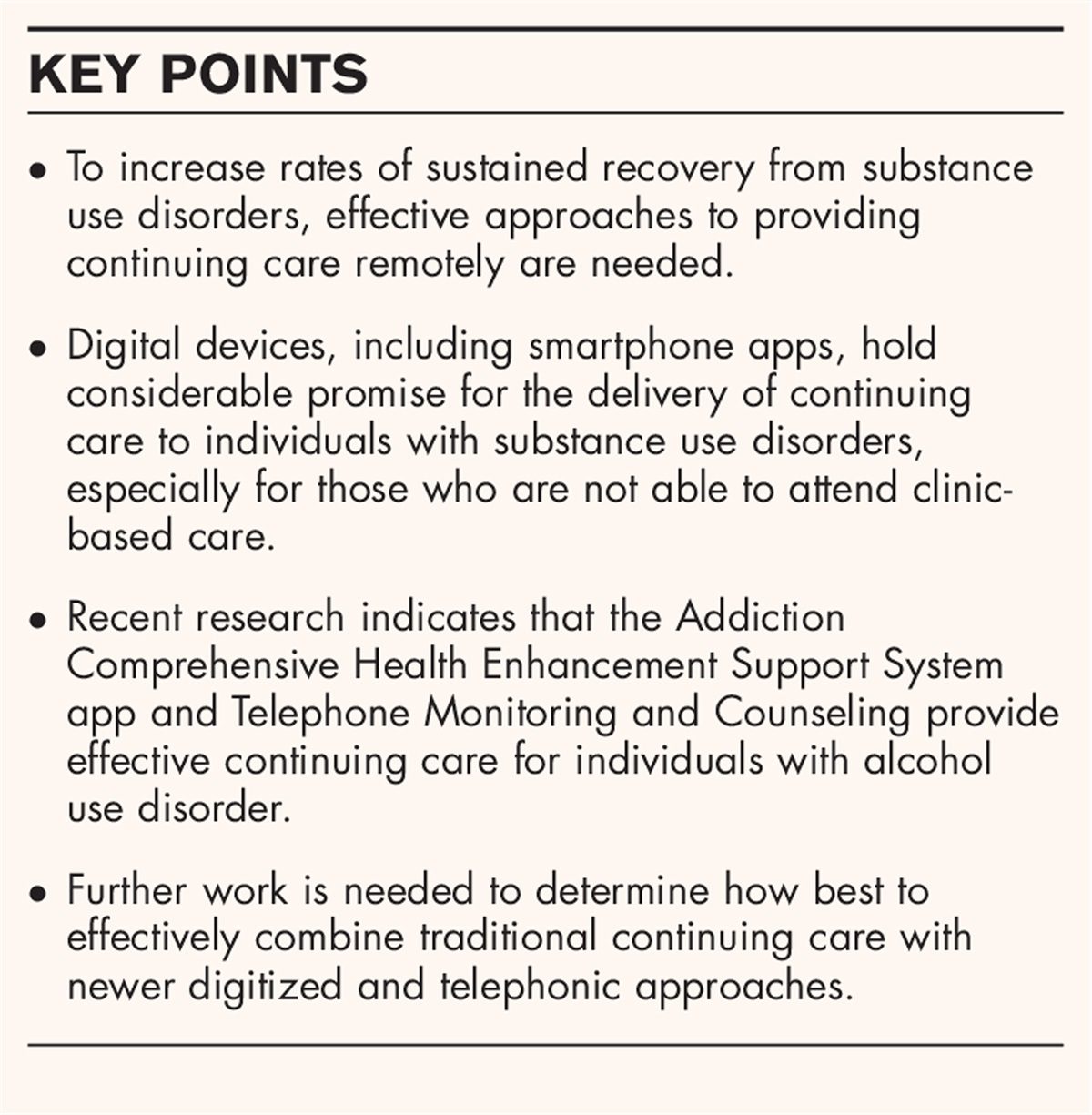 Digital approaches to continuing care