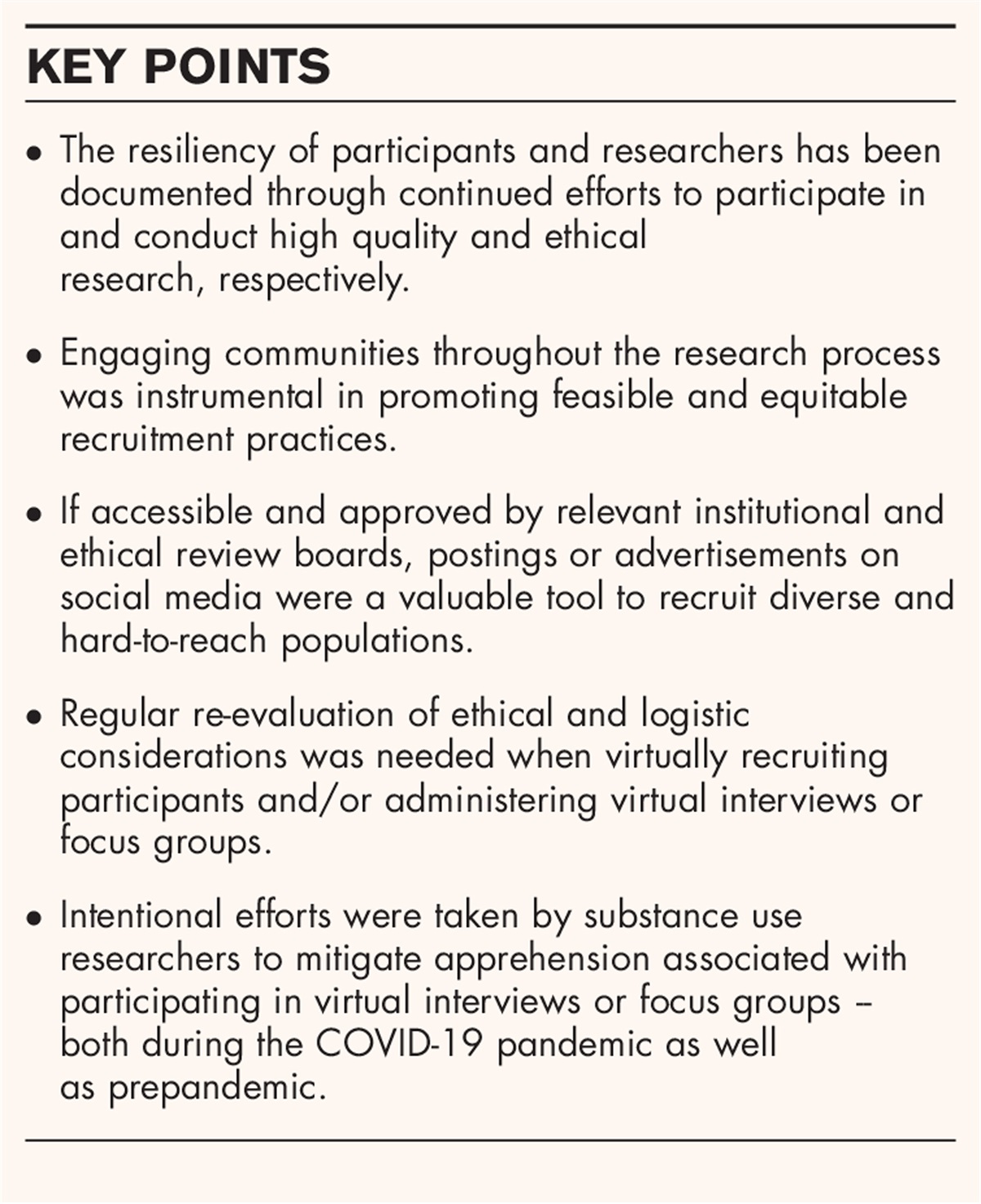 Virtual recruitment and participant engagement for substance use research during a pandemic