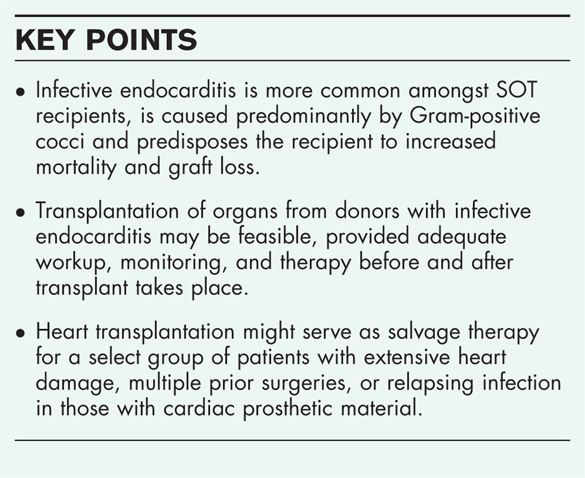 Infective endocarditis in solid organ transplant: a review