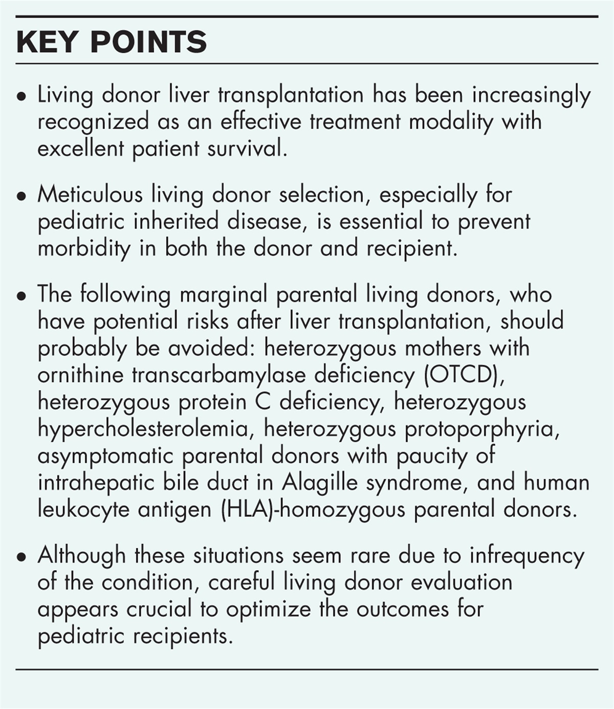 Marginal parental donors for pediatric living donor liver transplantation