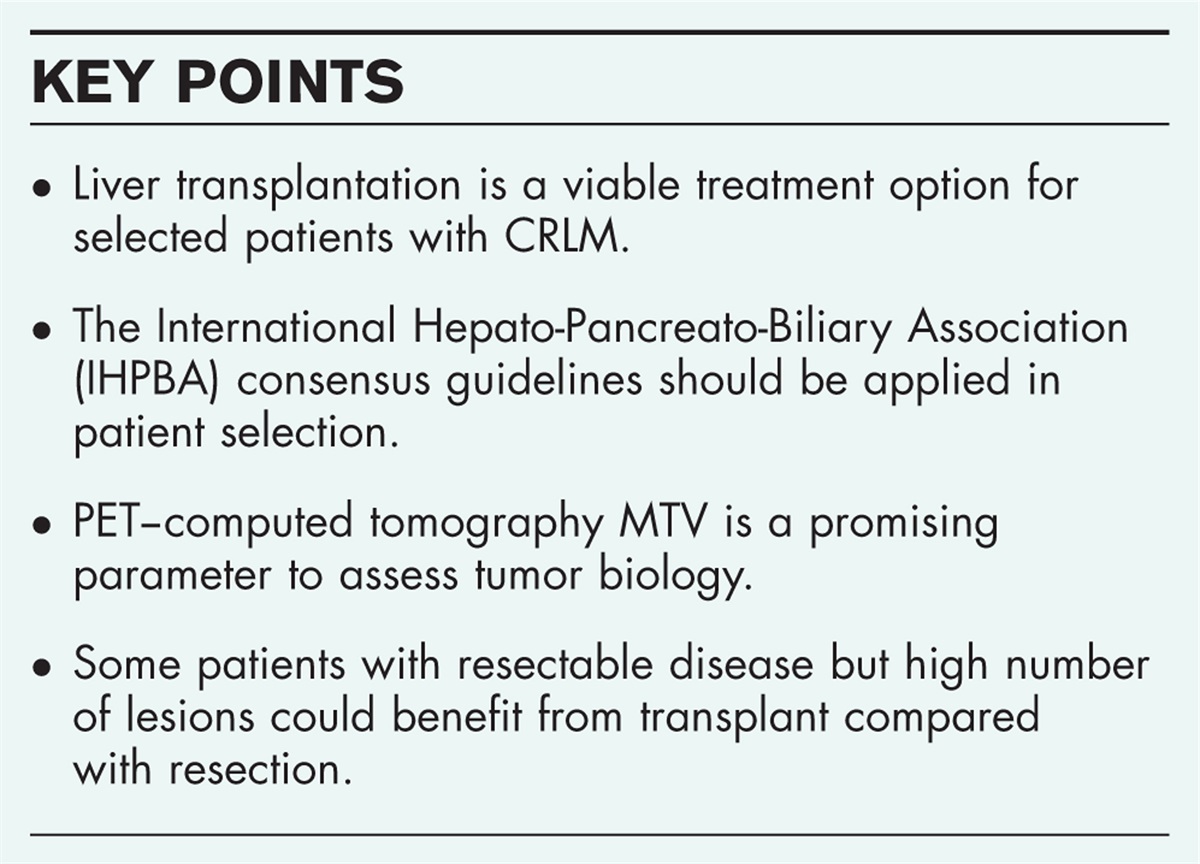 Liver transplantation for colorectal secondaries: on the way to validation