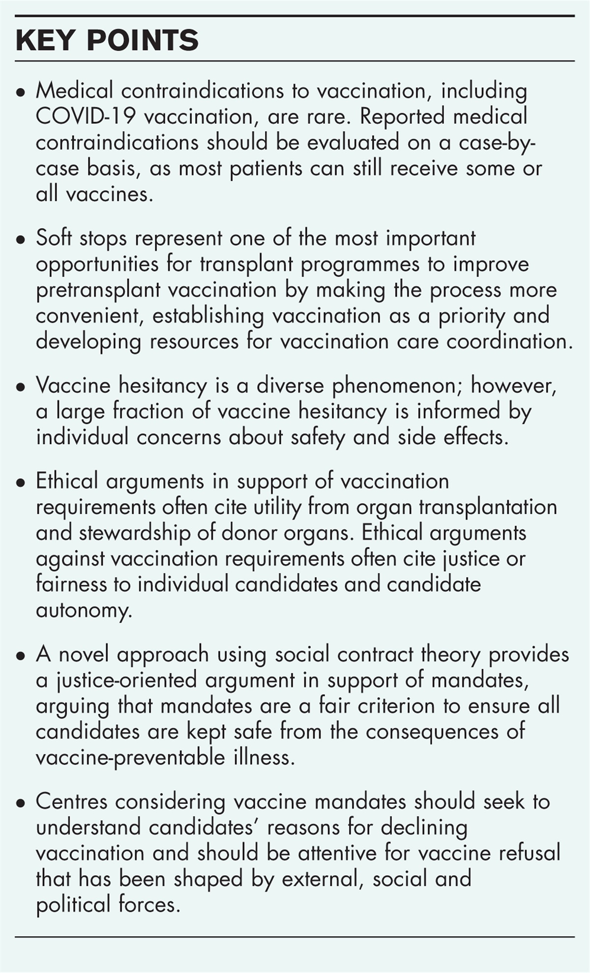 Approaches to pretransplant vaccination