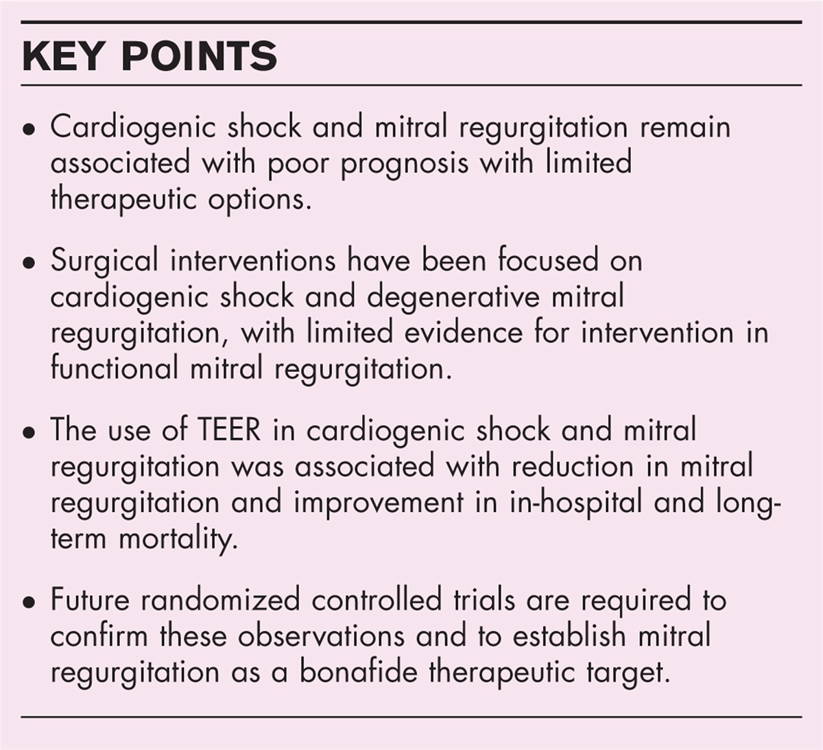 Transcatheter edge-to-edge repair in patients with mitral regurgitation and cardiogenic shock: a new therapeutic target