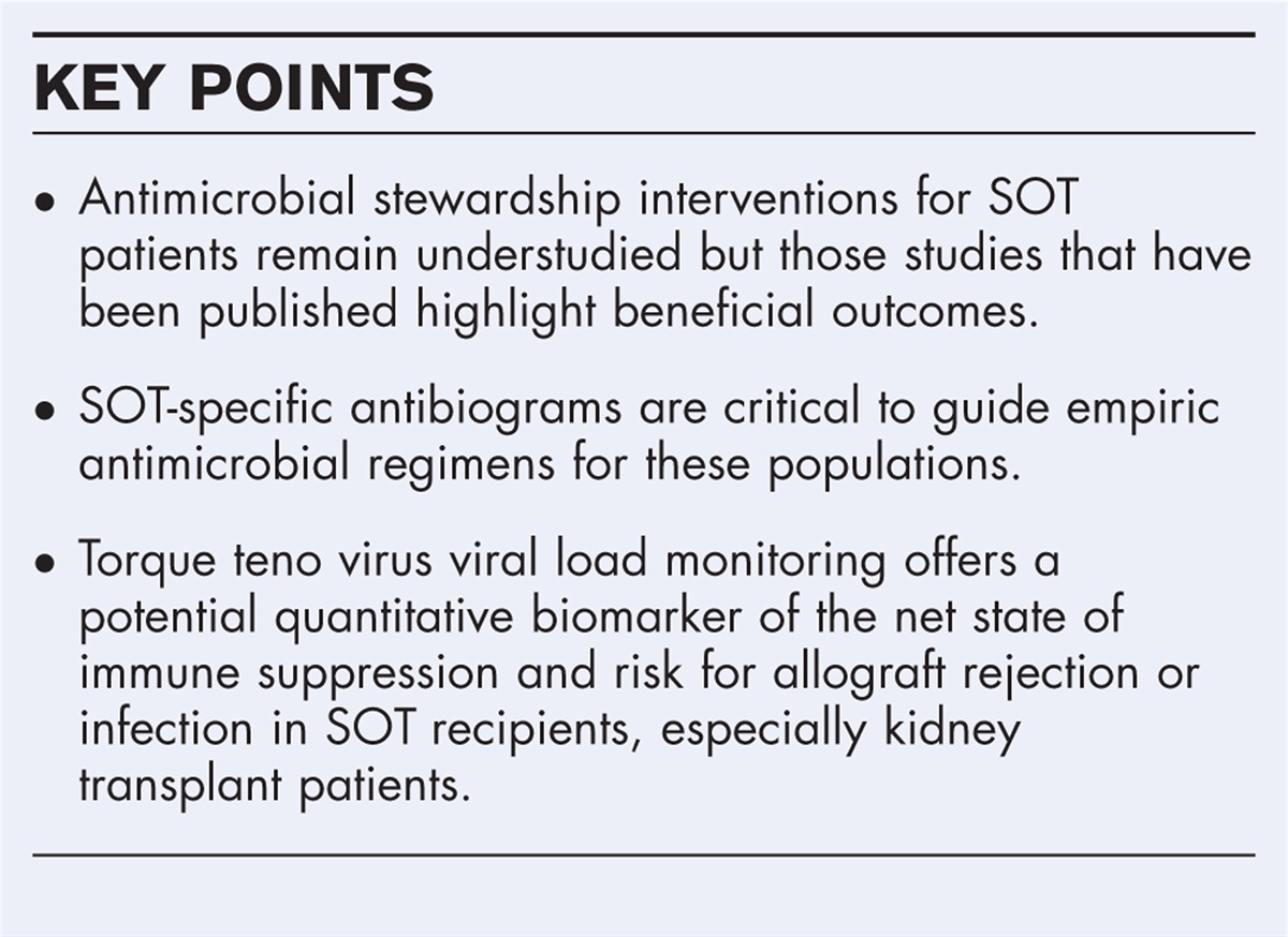 A work in progress: antimicrobial stewardship in solid organ transplant patient populations