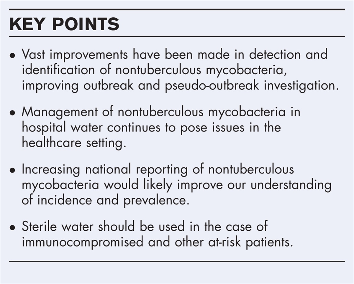 Mitigation of nontuberculous mycobacteria in hospital water: challenges for infection prevention