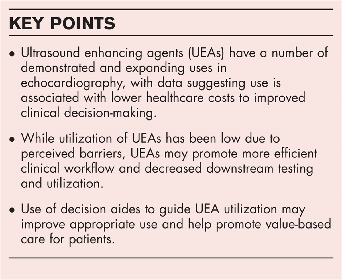 Impact of ultrasound enhancing agents on clinical management