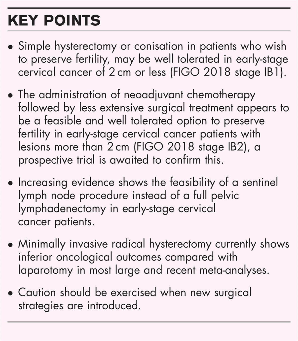 Is less more in the surgical treatment of early-stage cervical cancer?