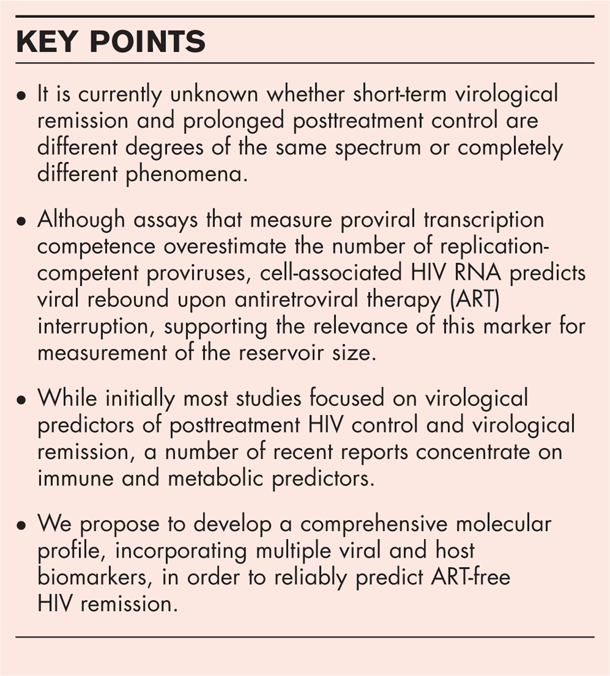 Towards a molecular profile of antiretroviral therapy-free HIV remission