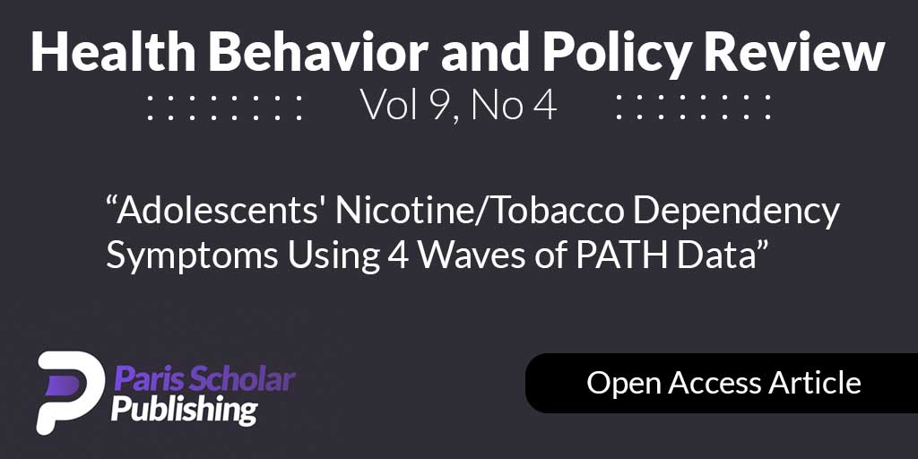 Adolescents’ Nicotine/Tobacco Dependency Symptoms Using 4 Waves of PATH Data